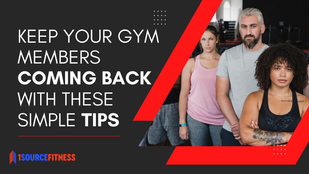 Three people standing in a gym wearing athletic wear