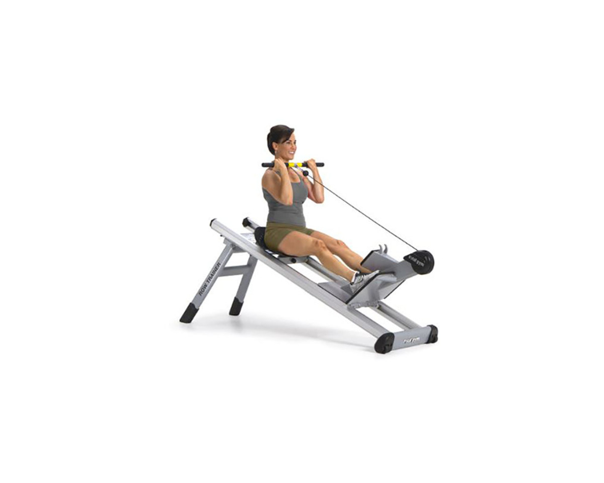 Woman on a rowing machine